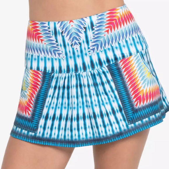 Lucky in Love Tennis/pickleball Set Skirt (M) & Tank (XL) Blue Multicolor Print - Picture 11 of 11